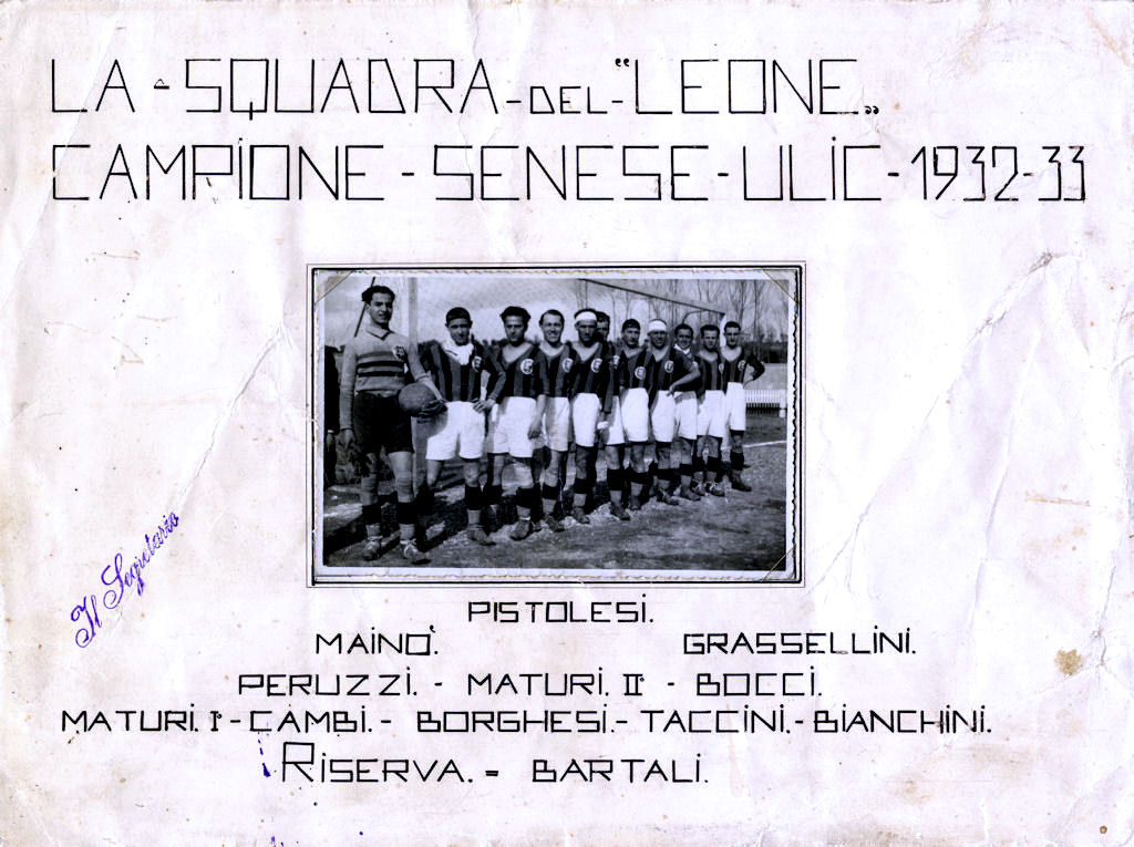 Squadra del Leone campione senese ULIC '32-'33