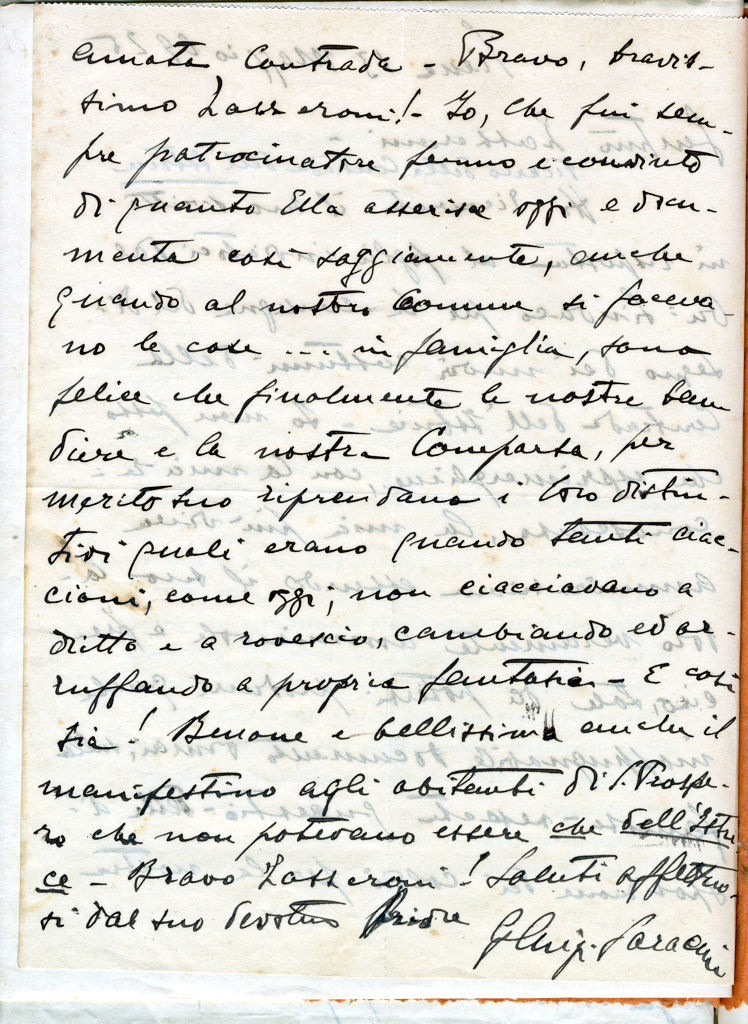 Lettera del Cnte Chigi